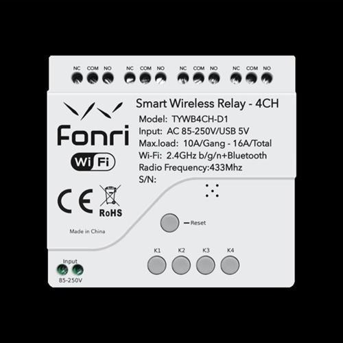 Wf3-Tm4-0201-01 Wıfı Kablosuz Akıllı Kablosuz Röle - 4 Kanal