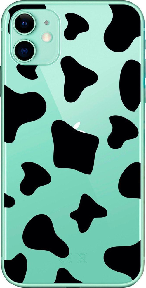 Iphone 11 Uyumlu İnek Tasarımlı Şeffaf Telefon Kılıfı