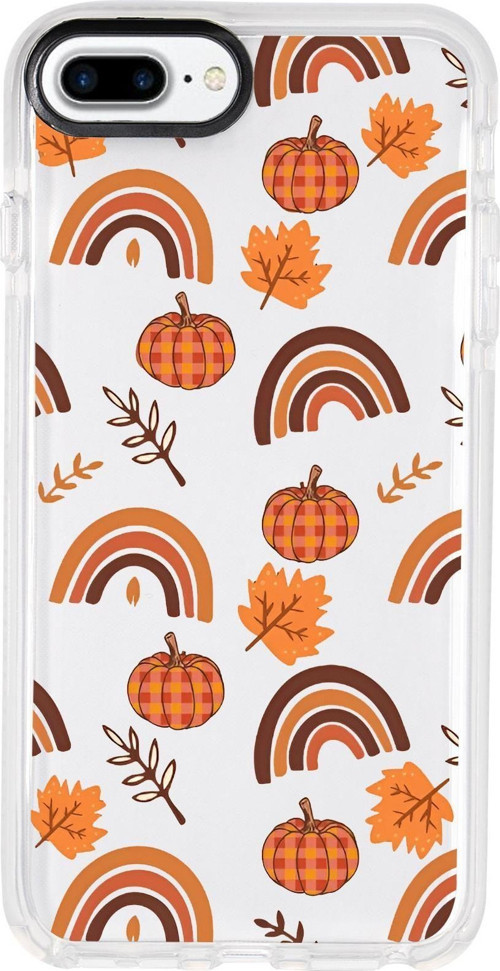 İphone 7 Plus Uyumlu Sonbahar Desenli Candy Bumper Silikonlu Telefon Kılıfı