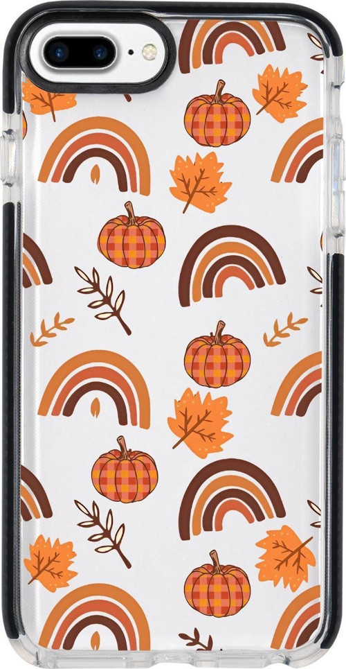 İphone 7 Plus Uyumlu Sonbahar Desenli Candy Bumper Silikonlu Telefon Kılıfı