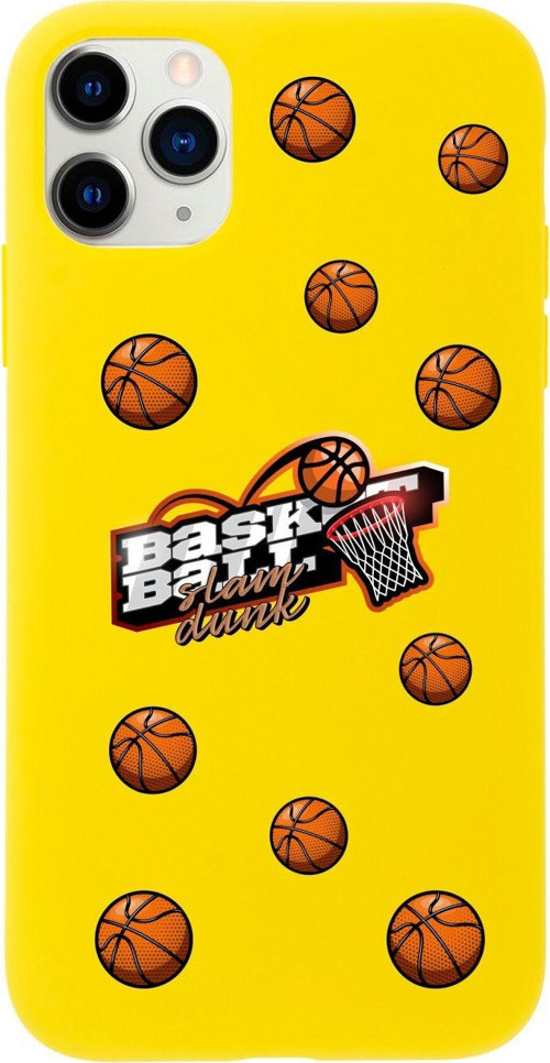 Iphone 11 Pro Basketbol Top Tasarımlı Sarı Telefon Kılıfı