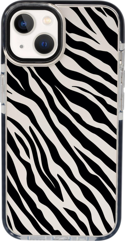 İphone 15 Plus Uyumlu Zebra Pattern Desenli Candy Bumper Darbe Emci Silikonlu Telefon Kılıfı