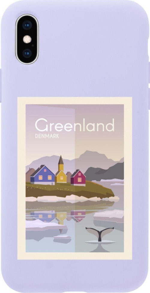 İphone Xs Denmark Greenland Tasarımlı Lila Telefon Kılıfı