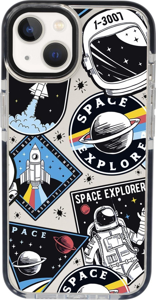 İphone 15 Plus Uyumlu Space Desenli Candy Bumper Darbe Emci Silikonlu Telefon Kılıfı