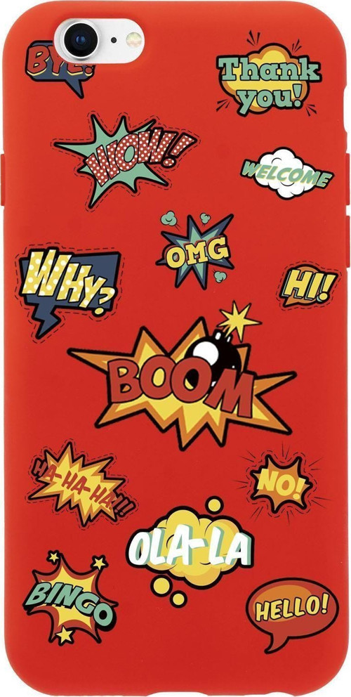 İphone 6S Stickers Desenli Premium Silikonlu Telefon Kılıfı