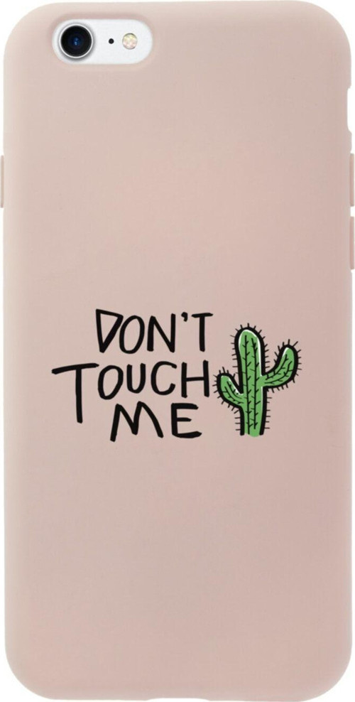 İphone Se Don'T Touch Me Tasarımlı Pembe Telefon Kılıfı