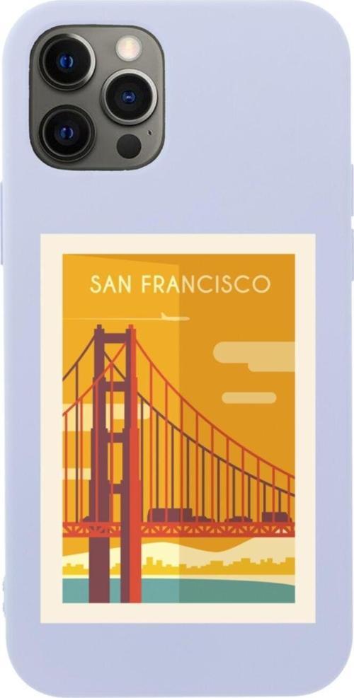 Iphone 12 Pro Max San Francisco Tasarımlı Lila Telefon Kılıfı