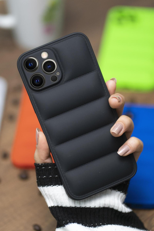 İphone 15 Pro Max Uyumlu Airbag Puffer Silikonlu Şişme Kılıf
