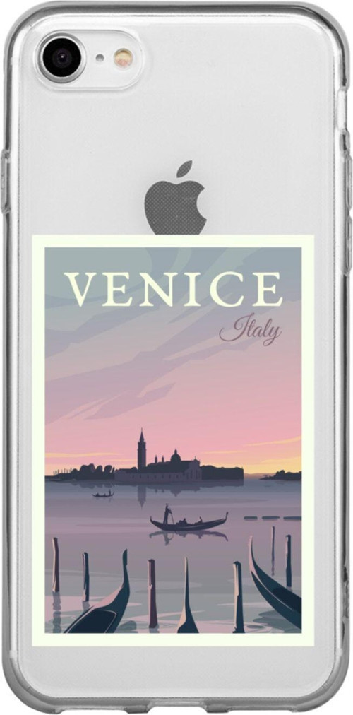 İphone Se Venice Italy Tasarımlı Şeffaf Telefon Kılıfı