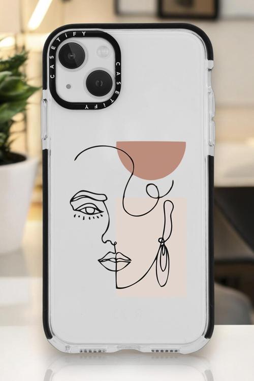 İphone 15 Plus Uyumlu Women Art Desenli Casetify Darbe Emci Silikonlu Telefon Kılıfı