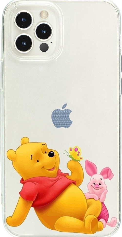 İphone 15 Pro Max Pooh Desenli Şeffaf Telefon Kılıfı