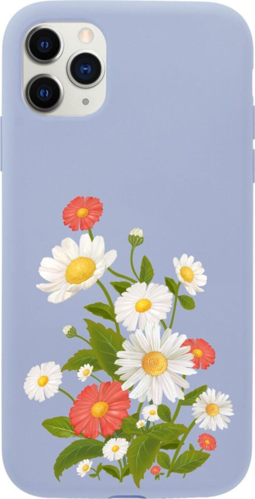 Iphone 11 Pro Daisy Tasarımlı Lila Telefon Kılıfı
