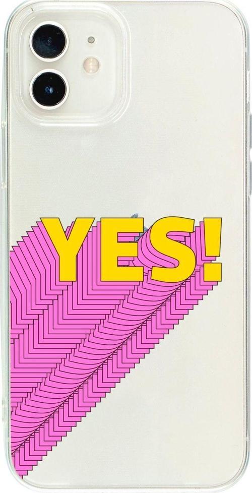 İphone 12 Yes Desenli Şeffaf Telefon Kılıfı