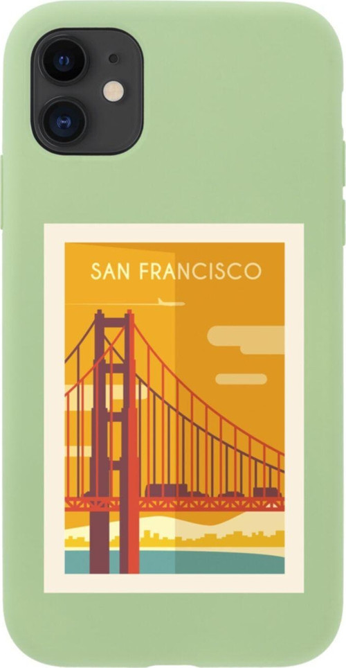 Iphone 11 San Francisco Tasarımlı Yeşil Telefon Kılıfı
