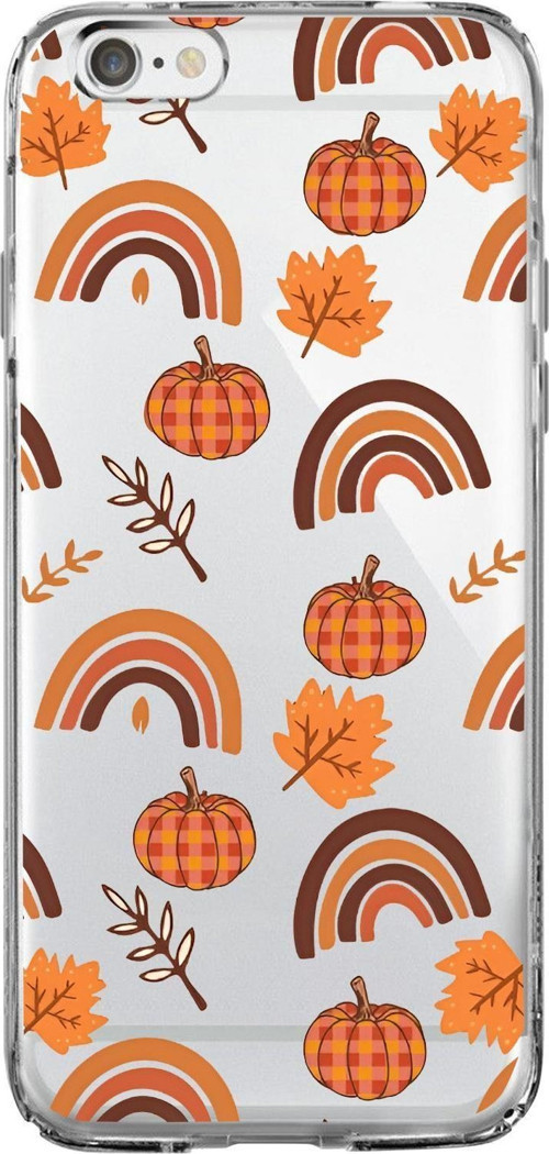 İphone 6 Uyumlu Sonbahar Desenli Premium Şeffaf Silikon Kılıf