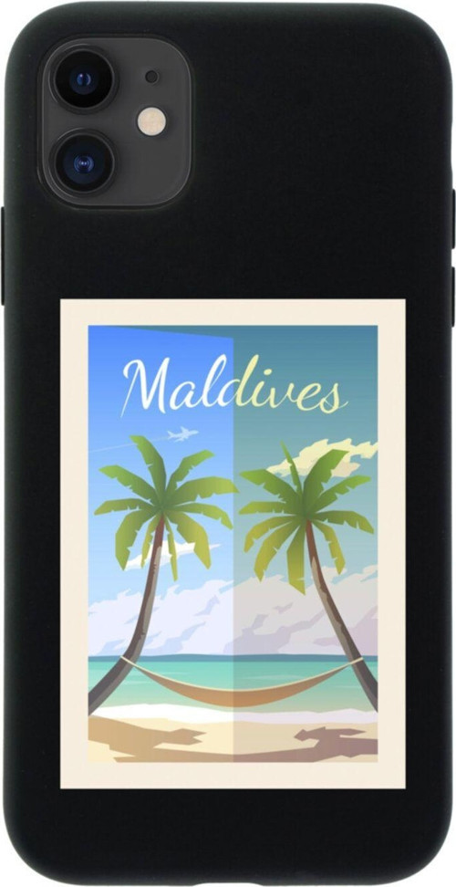İphone 12 Maldives Tasarımlı Siyah Telefon Kılıfı