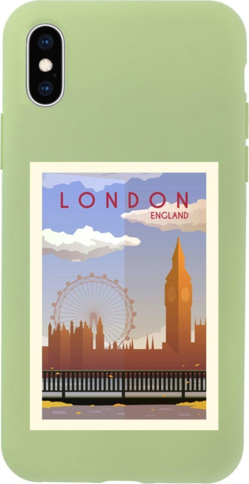 İphone X London Tasarımlı Yeşil Telefon Kılıfı