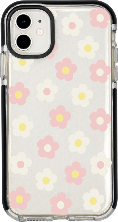 İphone 11 Uyumlu Minik Çiçekler Desenli Candy Bumper Silikonlu Telefon Kılıfı
