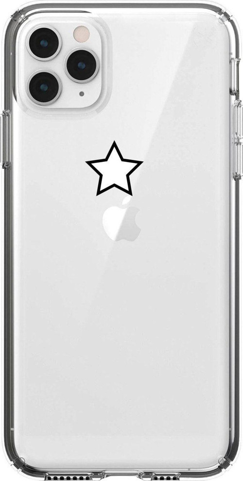Iphone 11 Pro Max Beyaz Tek Yıldız Desenli Şeffaf Telefon Kılıfı