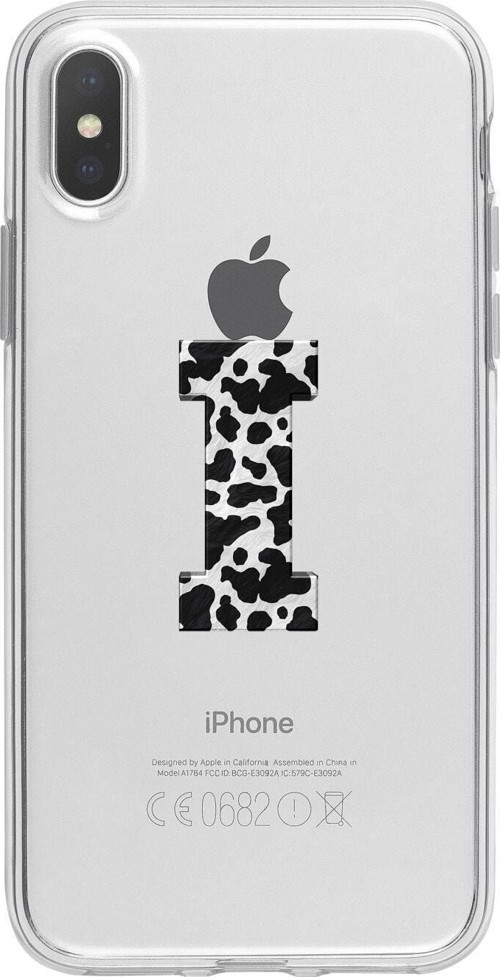 İphone Xs Max I Harfi Desenli Şeffaf Telefon Kılıfı