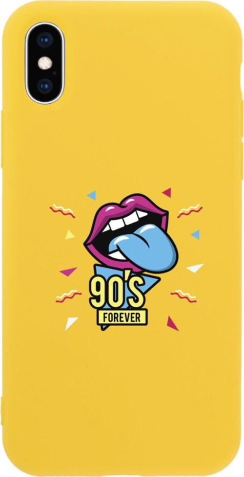 İphone Xs 90'S Forever Tasarımlı Sarı Telefon Kılıfı
