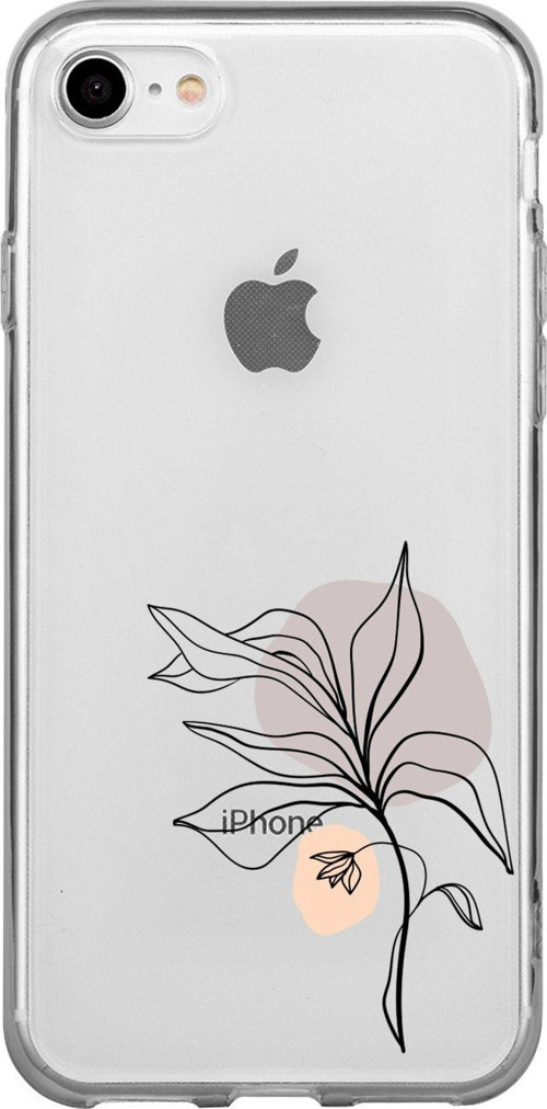 İphone 8 Flowers 3 Desenli Şeffaf Telefon Kılıfı