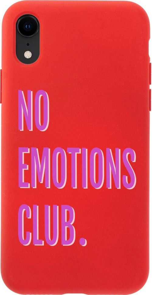 İphone Xr No Emotions Club Tasarımlı Kırmızı Telefon Kılıfı