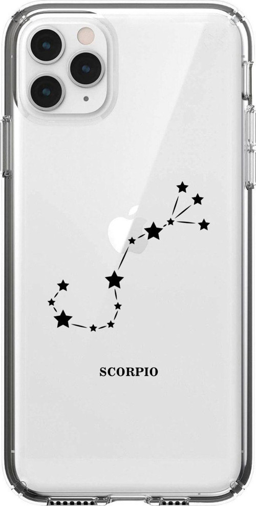 Iphone 11 Pro Akrep Yıldız Desenli Şeffaf Telefon Kılıfı