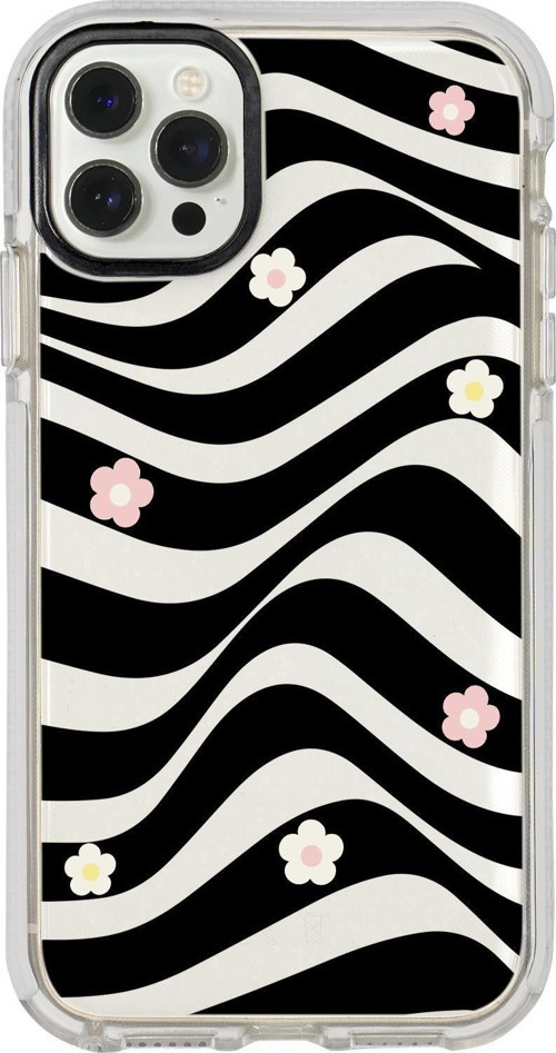 İphone 12 Pro Max Uyumlu Flowers İn Illusion Candy Bumper Silikonlu Telefon Kılıfı