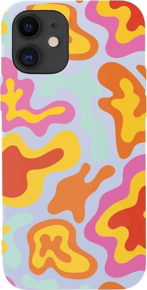 İphone 12 Uyumlu Colourful Wave Tasarımlı Lansman Telefon Kılıfı