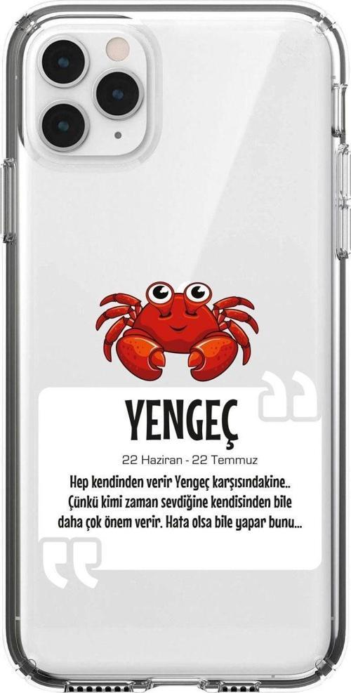 Iphone 11 Pro Yengeç Burcu Desenli Şeffaf Telefon Kılıfı