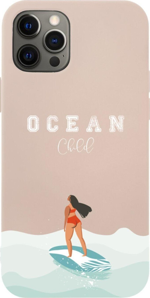 Iphone 12 Pro Max Ocean Child Tasarımlı Pembe Telefon Kılıfı