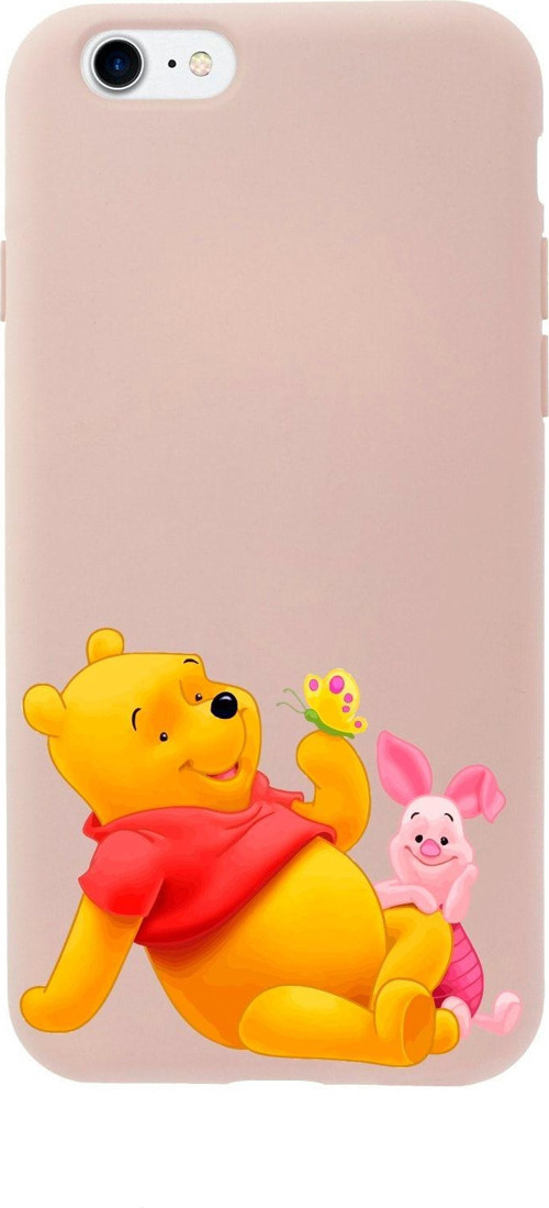 İphone 8 Pooh Tasarımlı Pembe Telefon Kılıfı