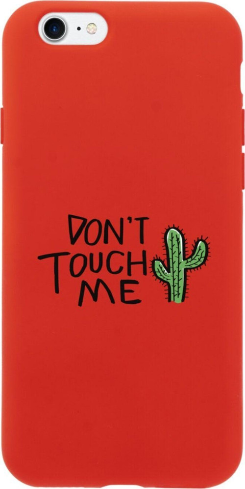 İphone Se Don'T Touch Me Tasarımlı Kırmızı Telefon Kılıfı