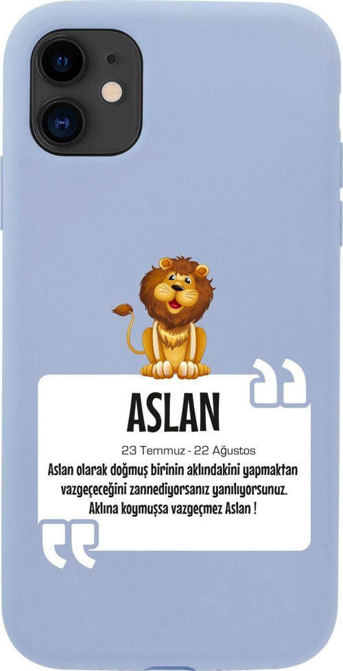 Iphone 11 Aslan Burcu Tasarımlı Lila Telefon Kılıfı
