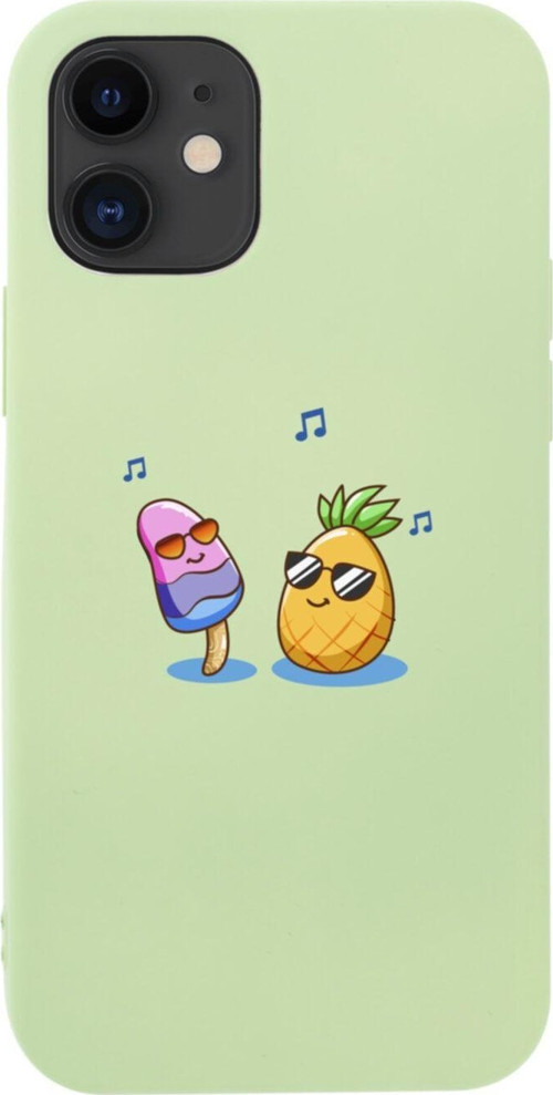 İphone 12 Singer Pineapple Tasarımlı Yeşil Telefon Kılıfı