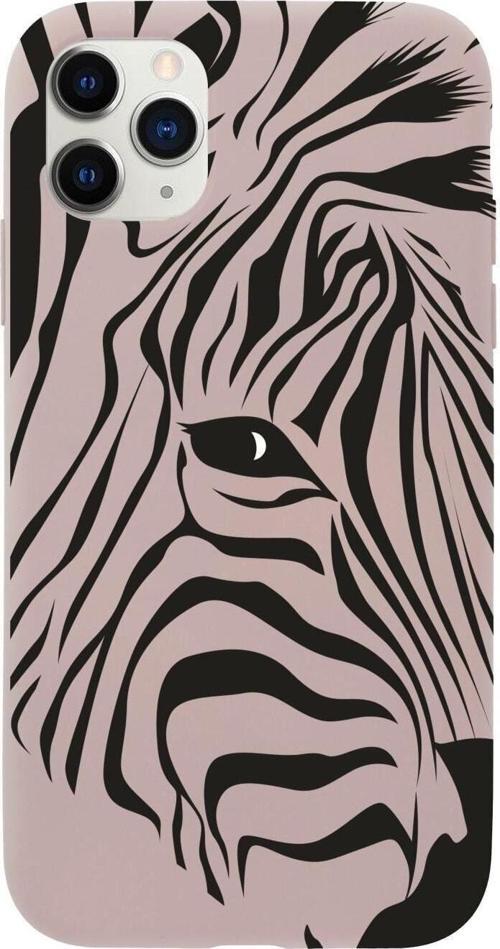 Iphone 11 Pro Zebra Head Tasarımlı Pembe Telefon Kılıfı