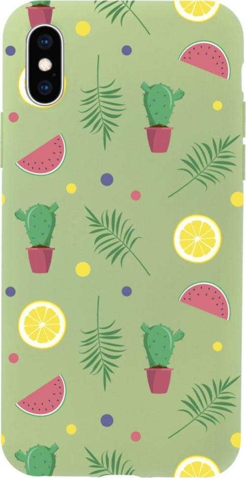 İphone Xs Summer Cactus Tasarımlı Yeşil Telefon Kılıfı