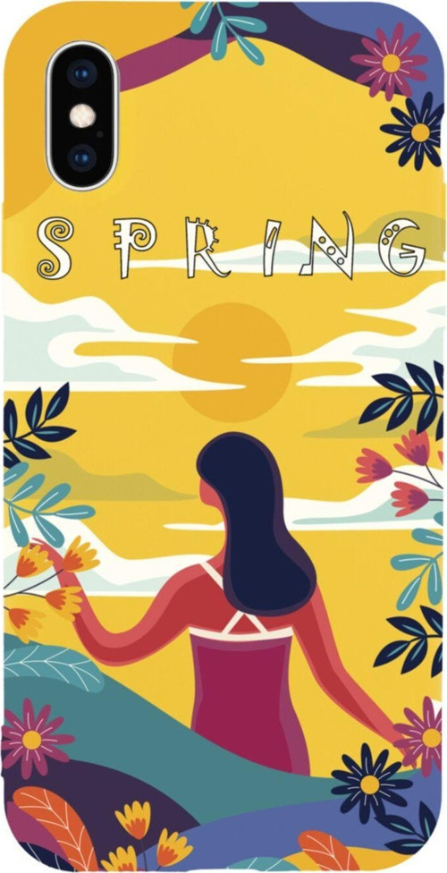 İphone X Spring Tasarımlı Sarı Telefon Kılıfı