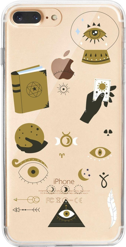 İphone 7 Plus Esoteric Desenli Şeffaf Telefon Kılıfı