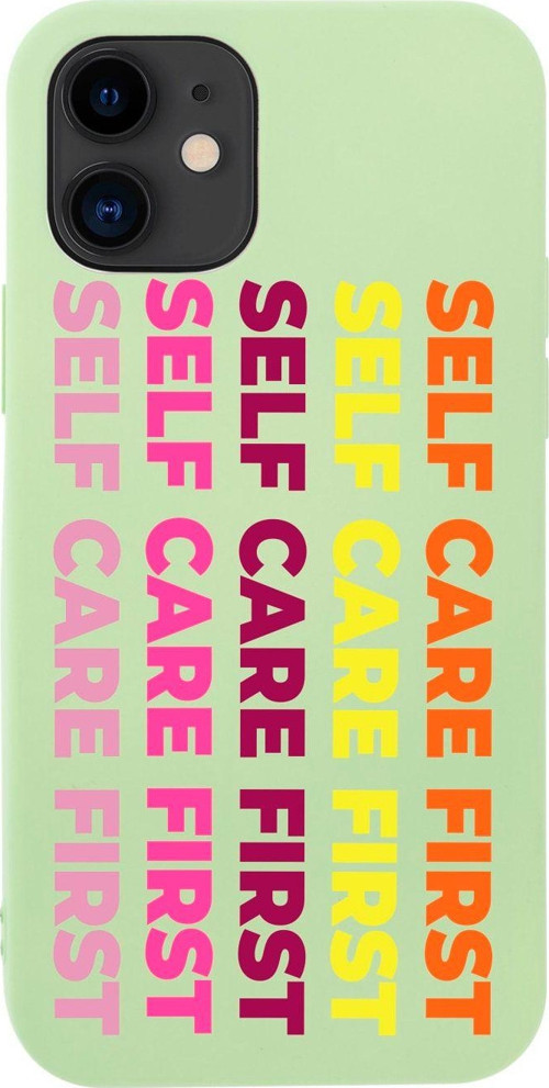 İphone 12 Self Care Fırst Tasarımlı Yeşil Telefon Kılıfı