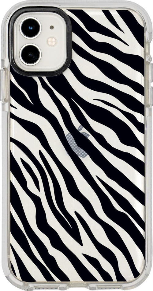 İphone 12 Zebra Pattern Candy Bumper Silikonlu Telefon Kılıfı