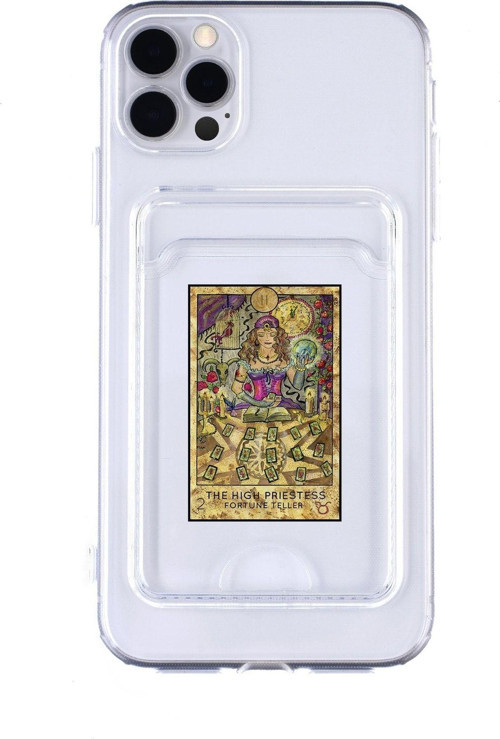 Iphone 11 Pro Uyumlu The High Priestess Desenli Şeffaf Kamera Korumalı Ve Kartlıklı Telefon Kılıfı