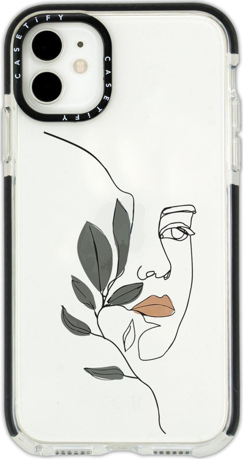 İphone 12 Casetify Line Art Women Desenli Anti Shock Premium Silikonlu Siyah Kenar Detaylı Telefon K