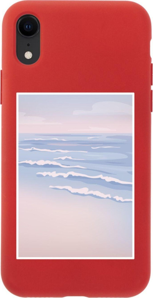 İphone Xr Sea ??And Wave Tasarımlı Kırmızı Telefon Kılıfı