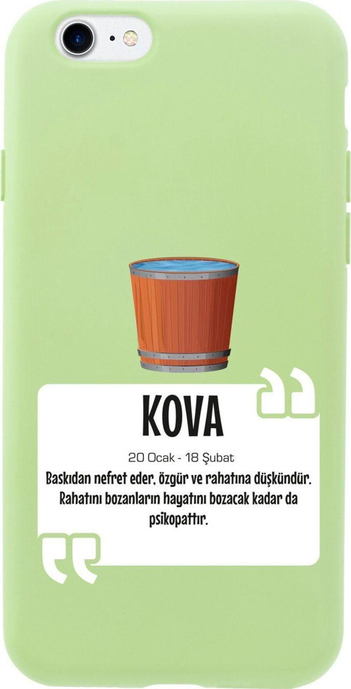 İphone Se Kova Burcu Tasarımlı Yeşil Telefon Kılıfı