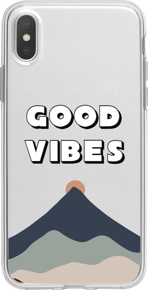 İphone Xs Good Vibes Premium Şeffaf Silikon Kılıf