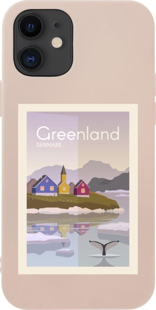 İphone 12 Denmark Greenland Tasarımlı Pembe Telefon Kılıfı