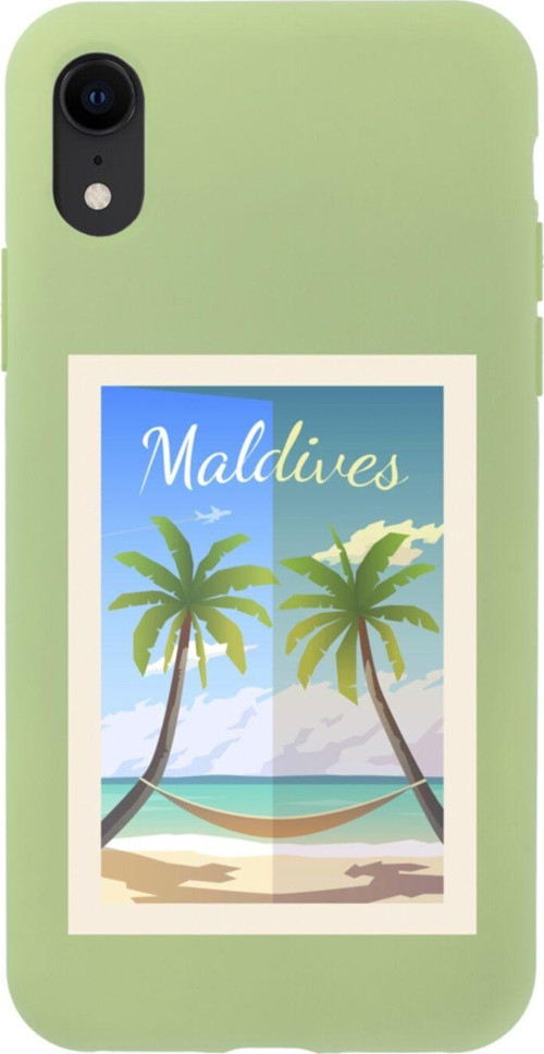 İphone Xr Maldives Tasarımlı Yeşil Telefon Kılıfı