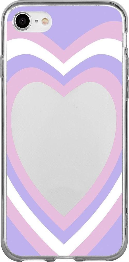 İphone Se Purple Heart Premium Şeffaf Silikon Kılıf